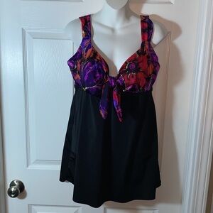 Croft & Barrow Floral Plus Size Swimwear for Women Size 16 Tie Front Swim Dress